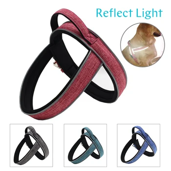 

Dog Harness Outdoor Reflective Adjustable Nylon No Pull Dog Harnesses Vest For Big Dogs Explosion-Proof Walk Runing Pet Supplies