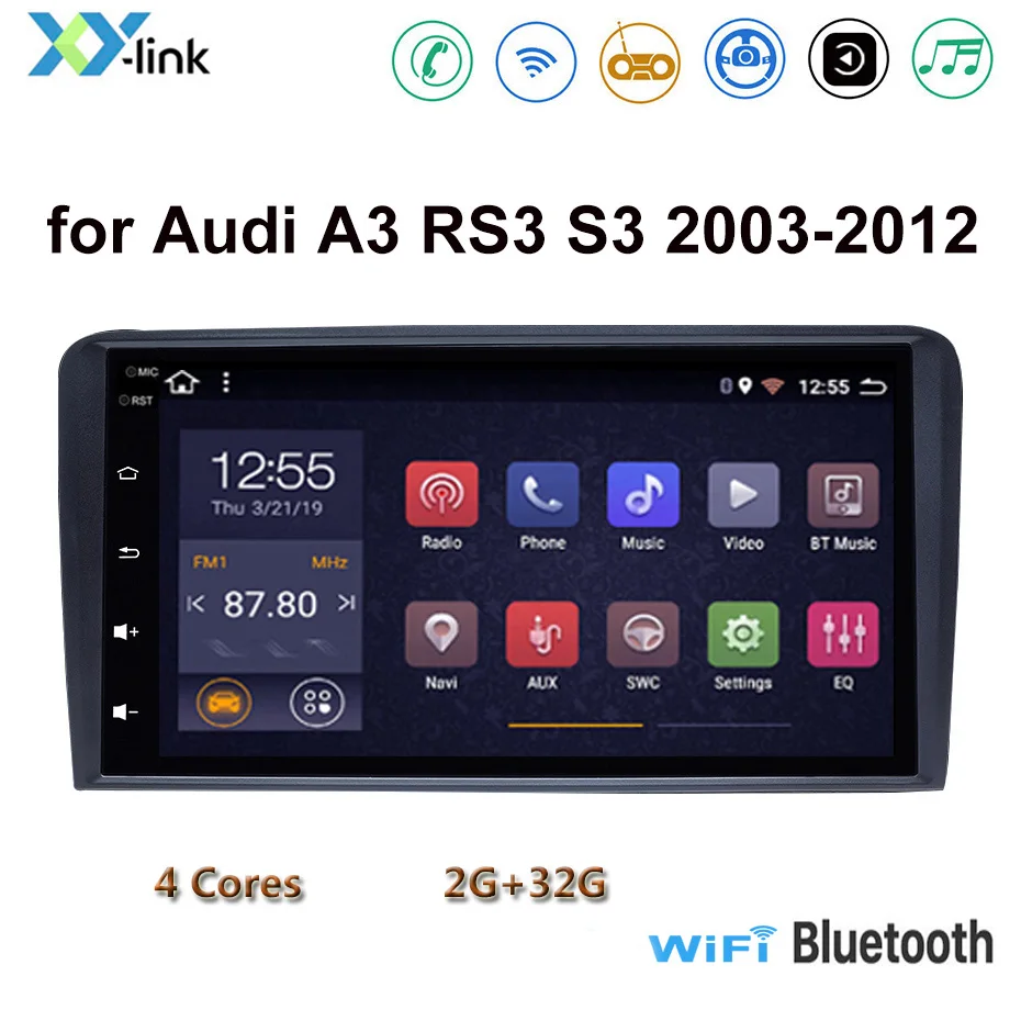 Car DVD Multimedia Player For Audi A3 RS3 S3 2003-2012 Android 8.1 9inch Car Radio Stereo Head Unit Navigation GPS