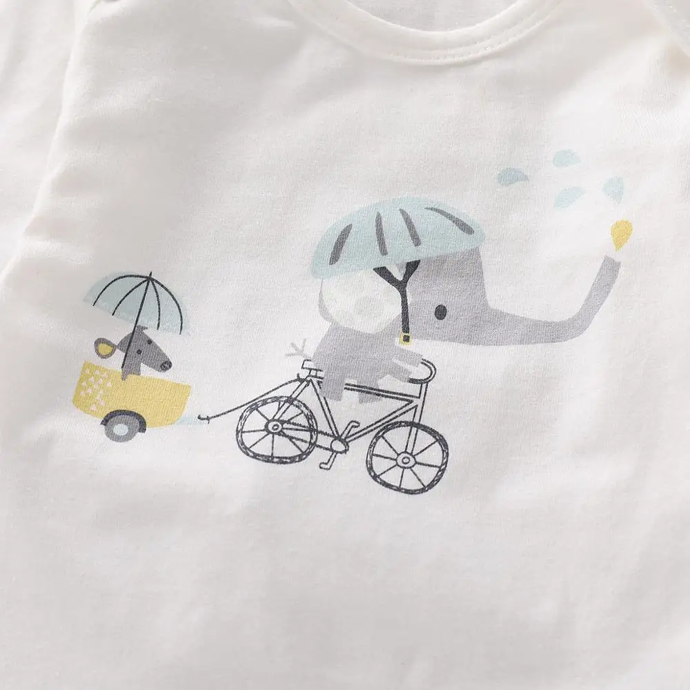 Lovely Newborn Baby Girls Clothes Sets elephant 3Pcs Long Sleeve Romper+Floral Pants+ Cap Baby Girl Autumn Cotton Outfits
