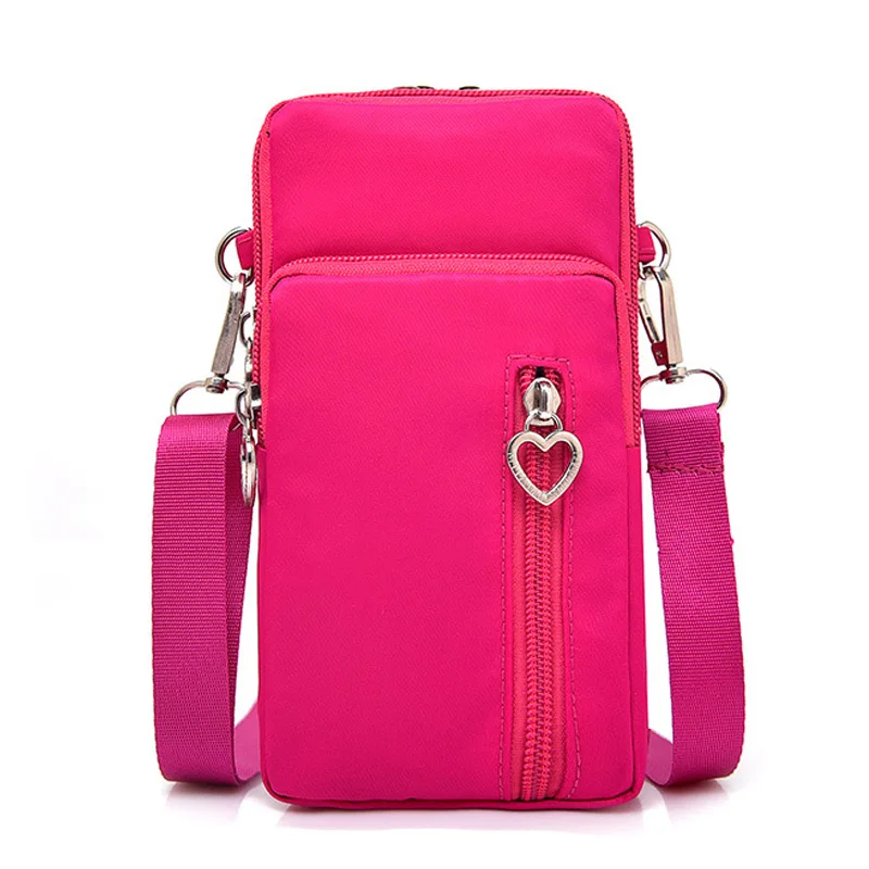 6 дюймов женская сумка-почтальон, популярный Чехол для мобильного телефона однотонный цвет walletkeybag большой сплошной цвет сумка - Цвет: Large rose