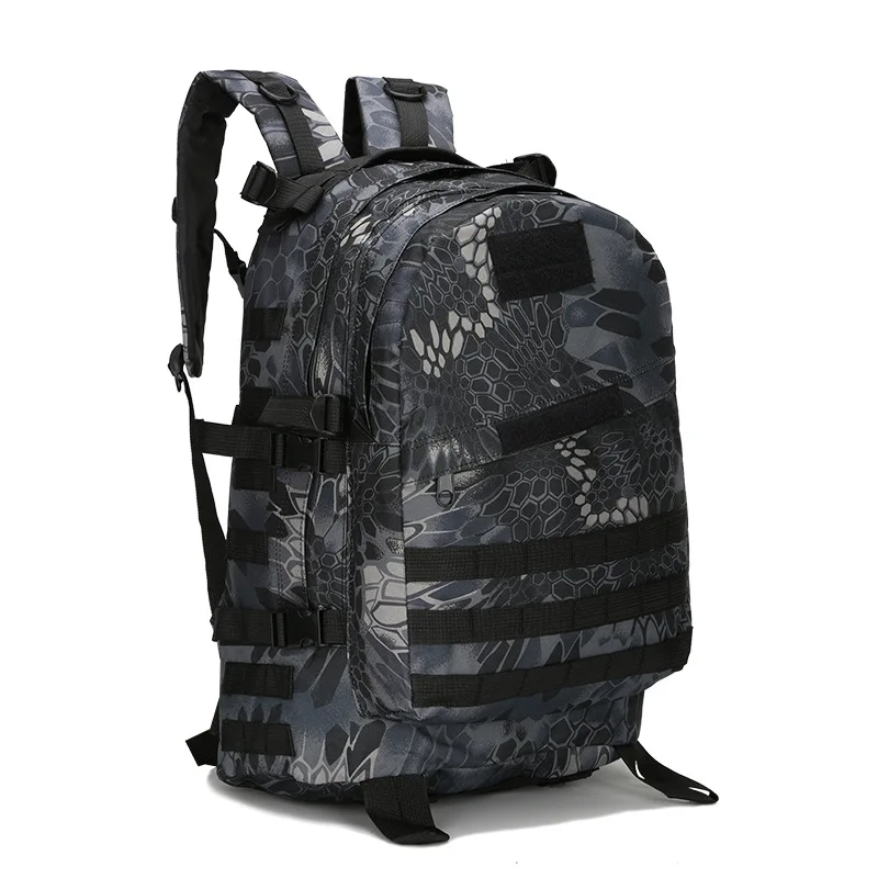 45L военный тактический рюкзак армейский Molle Штурмовые сумки для походов, походов, кемпинга, охоты, камуфляжная сумка Mochila большой емкости - Цвет: Black python