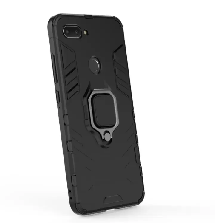 

100pcs/lot free shipping With Ring Stand 2 in 1 Hard Armor Case Plastic + TPU Cove For xiaomi MI 8Lite 9Lite Redmi Note 6Pro