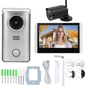 

7in TFT LCD 2.4G Wireless Doorbell Intercom Visual Bell Night Vision Video Door Phone with 1 Security Camera 100-240V deurbel