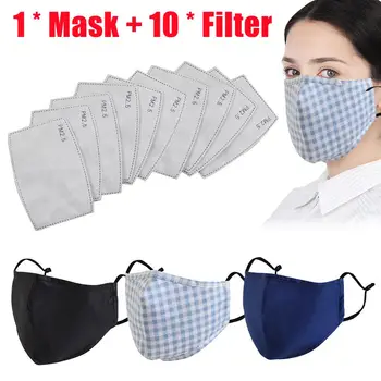 

Cotton PM2.5 Anti Haze Mask Breath valve anti-dust mouth mask Activated carbon filter respirator Mouth-muffle (free 10pc filtre