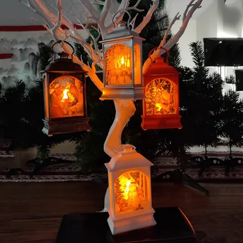 

Cute Portable Hand Lantern Christmas Tree Decorative LED Light Lamp Hanging Ornament for Xmas Holiday Party Decorations