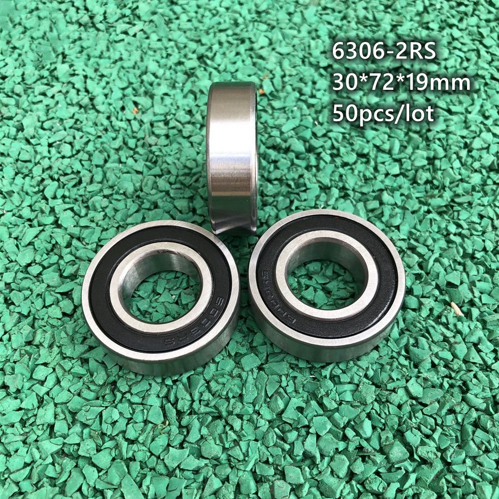 50 шт./лот 6306RS 6306-2RS 6306 RS 2RS радиальные подшипники качения 30*72*19 мм радиальный
