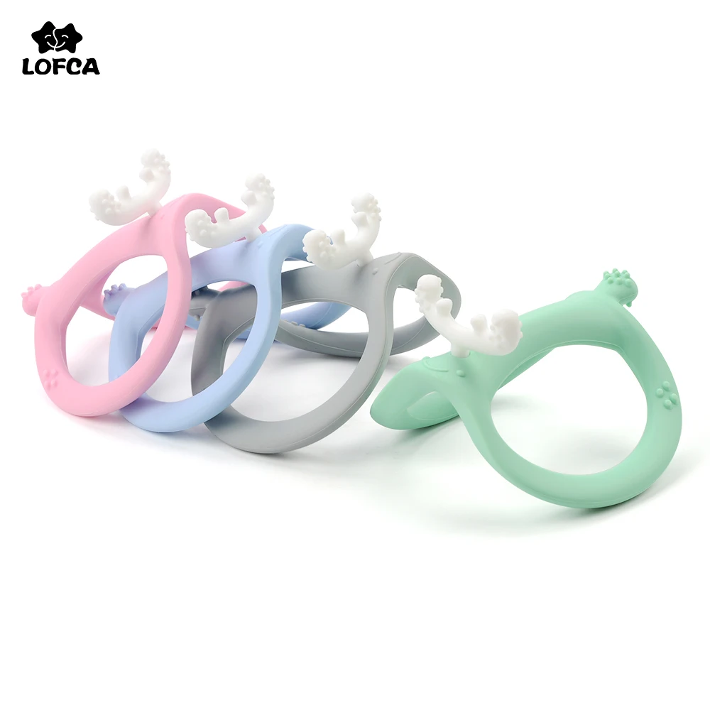 

LOFCA Wag Deer BPA Free Silicone Teethers Food Grade Teething Roly-poly Toys Baby Shower Gifts Cartoon Animals Teether DIY