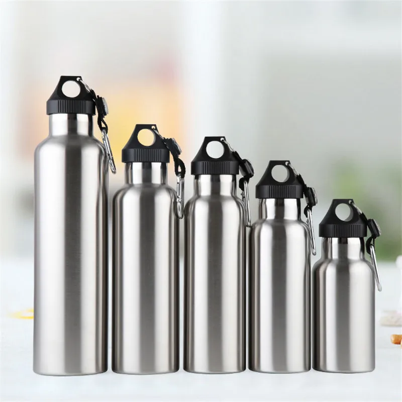 

350ml To 1000ml 5 Kinds Of Capacity Sports&Outdoor Vacuum Flask 18/8 Stainless steel Thermos Water Bottle With Compass&Carabiner