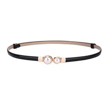 

Belt Ladies Dress Fashion Pearls Buckle Elastic Waistband Wild Elastic Waist Girdle Decorative Waist Belt