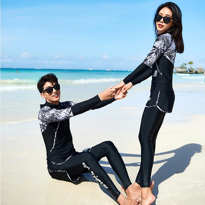 Women's 5pcs Men 3pcs set Long Sleeve UV Sun Protection Rash Guard Full Body Basic Skin Wetsuit Swimsuit Hoodie Shirt Pants rash guard surfing swimsuit swimming pants