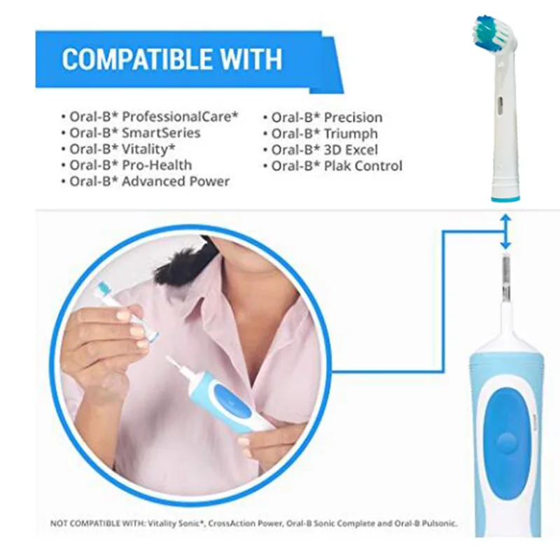 4 PCS oral b nozzles Toothbrush heads for Replacement electric toothbrush heads recambio cepillo oral-b cross action 5 4 PCS oral b nozzles Toothbrush heads for Replacement electric toothbrush heads recambio cepillo oral-b cross action 5