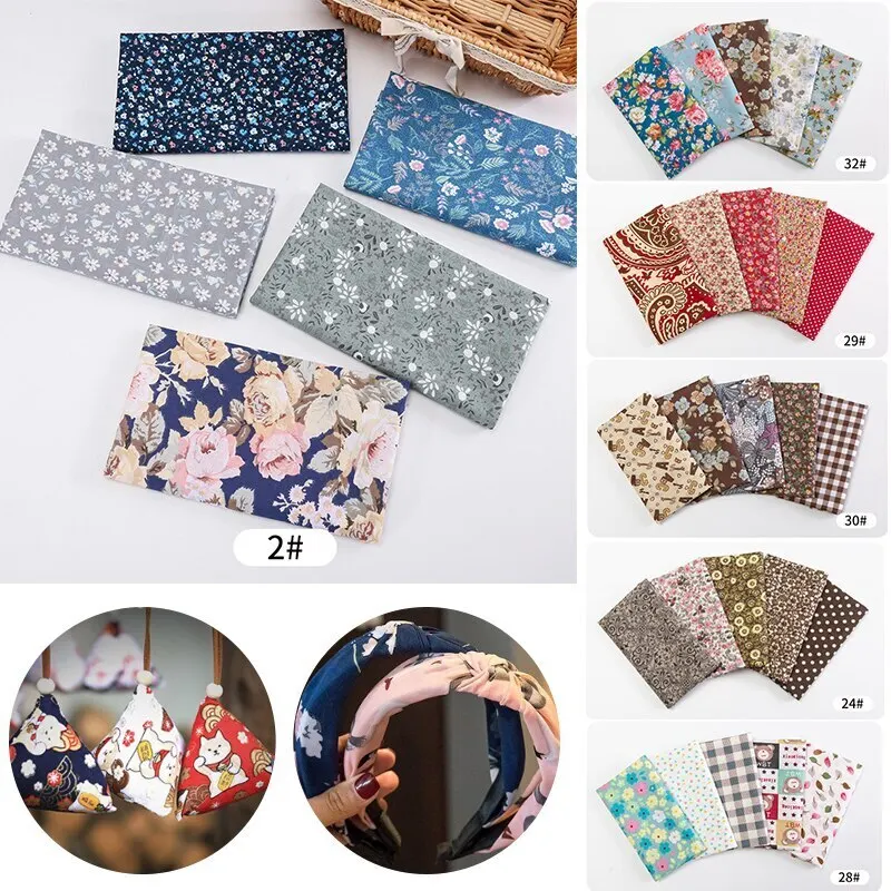 

DIY Cotton Fabric Bundle Patchwork Sewing Cloths Artcraft Face Cover Material Self-Made Cloth Fabric Sewing Accessories S/L#