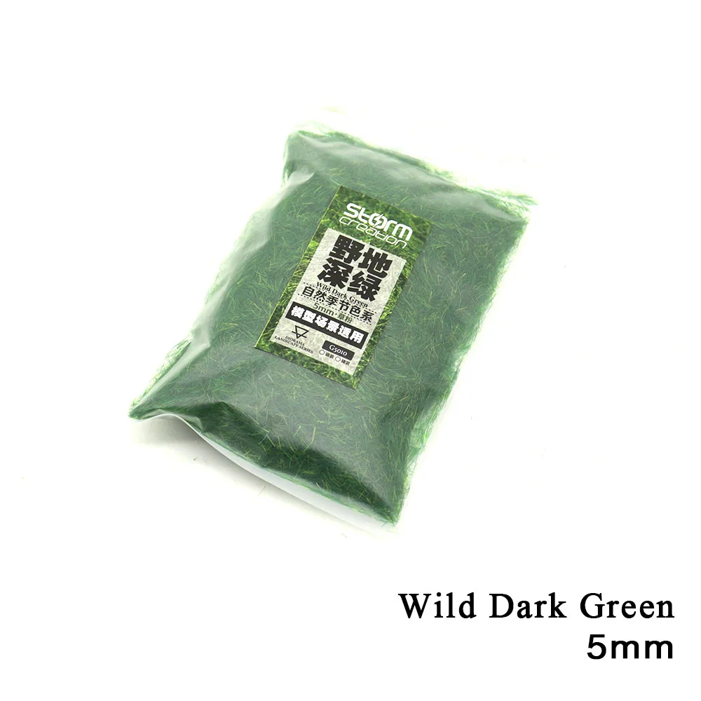 5 мм зеленая модель газона игрушка Флокирование нейлон порошок статическая трава песок стол Строительство поезд пейзаж железнодорожная планировка 10 цветов - Цвет: Wild dark green