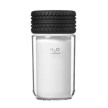 

Portable USB Mini Air Car Humidifier Tires Shape Household Large Capacity Ultrasonic Humidifier with LED Night Lamp