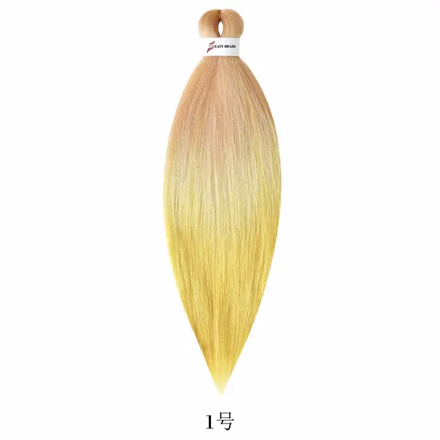 Pre Stretched Kanekalons Braiding Hair Easy Crochet Braid Hair Extension Yaki Straight Ombre For Woman Aigemei EZ Braids 1