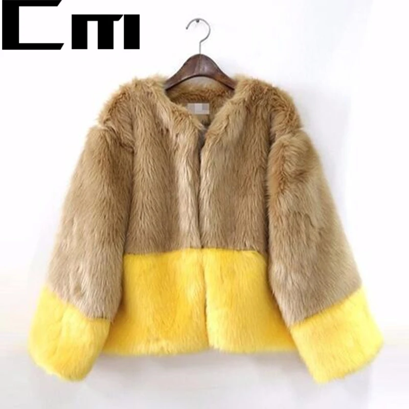 

2020 Winter Women High Quality Faux Rabbit Fur Coat Luxury Short Fur Coat Lapel OverCoat Thick Warm Plus Size Female Plush Coats