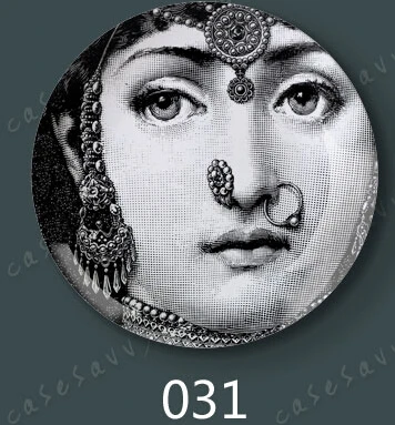 8 дюймов Креативный дизайн Fornasetti настенная декоративная тарелка Ретро Европейский Элегантный стиль кухонное украшение высококлассный дом - Цвет: 31