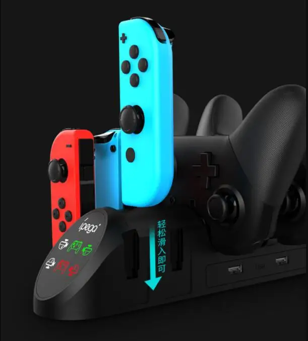 Зарядная док-станция 6 в 1 для nintendo Switch Joy-Con, контроллер и пульт rend Switch Pro, зарядное устройство, подставка для хранения