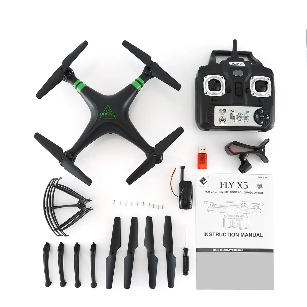 

X53 FPV Drone with 480P/720P/1080P WiFi HD Camera Altitude Hold Headless Mode 3D Flip RC Helicopter Real-time Transmission