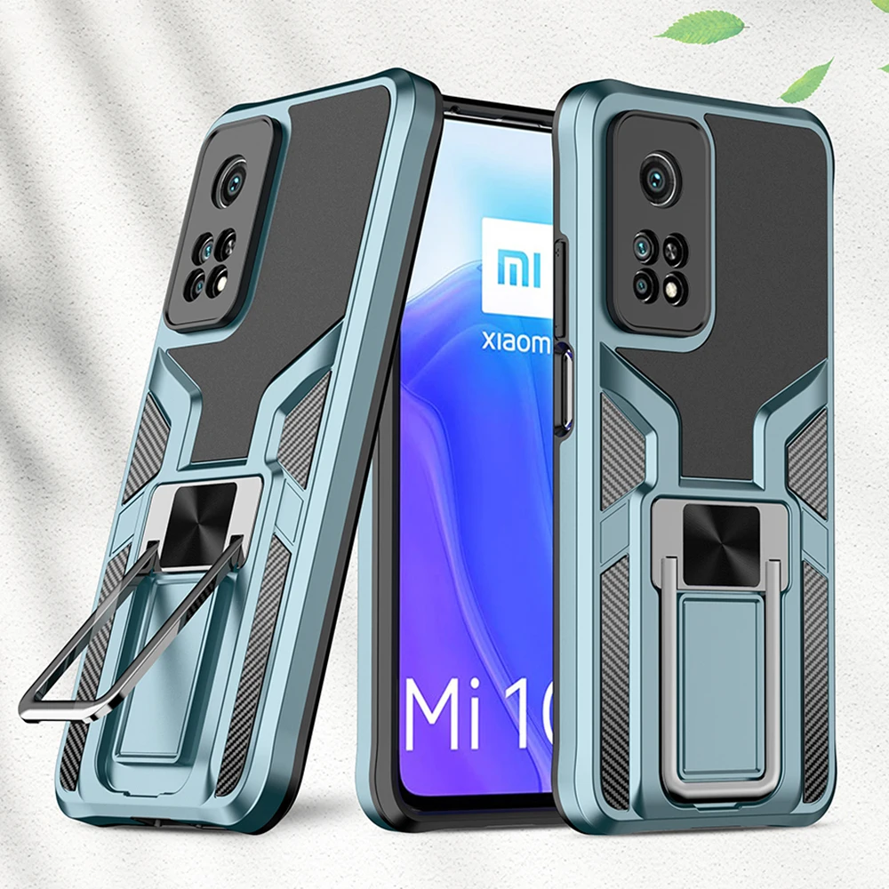 Чехол-подставка для Xiaomi Mi 10T Pro бронированный ударопрочный чехол с магнитной