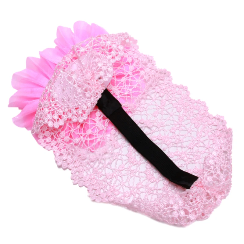 

Children Turban Grid Headband Rose Flower Style Solid Color Headwraps