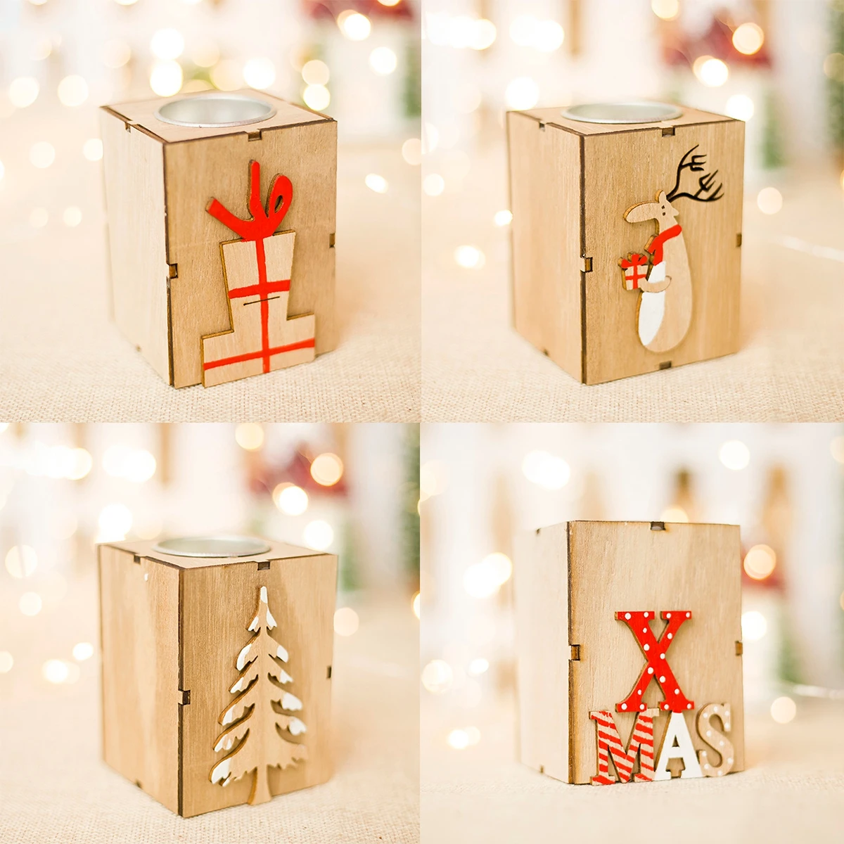 Huiran мини-елка, декоративный подсвечник лося для дома, Neol Navidad, рождественские украшения, рождественские подарки на год
