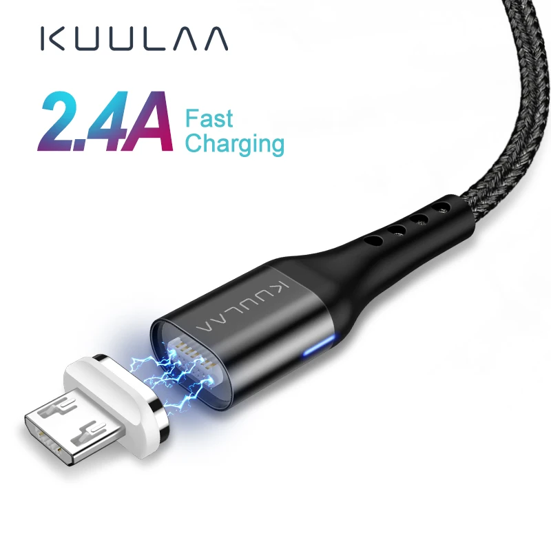Магнитный кабель KUULAA Micro USB адаптер быстрой зарядки для samsung XiaoMi Redmi 6A huawei зарядное