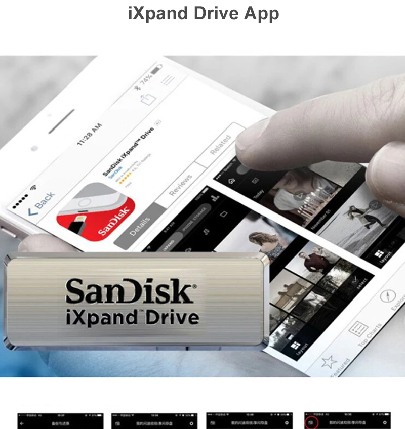 Флеш-накопитель sandisk OTG 256GB USB3.0 флеш-накопитель 64GB флеш-накопитель 128GB USB карта памяти для iPhone iPad iPod