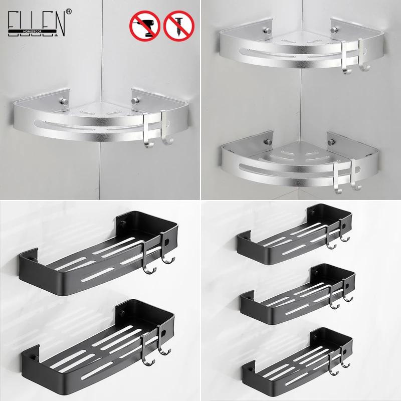 Bath Corner Shelf Bathroom Shower Shelf Nailfree Shampoo Holder