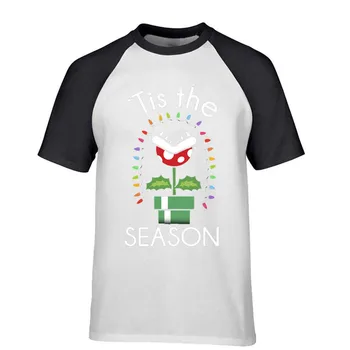 

Men's Football Shirt Off White Gym Couture Hip Hop 100% Super Mario world ‘Tis The Season Man-eater flower T-shirt