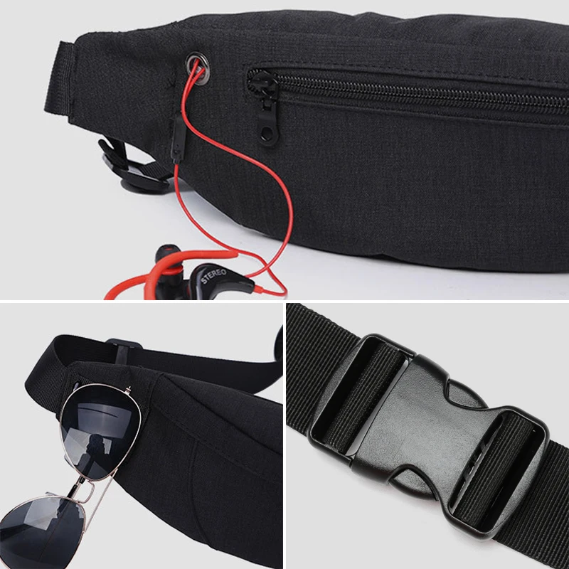 inrnn Men's Outdoor Sports Chest Bag Travel Waist Belt Bag Teenage Money Mobile Phone Pouch Bags Casual Fanny Pack for Male New