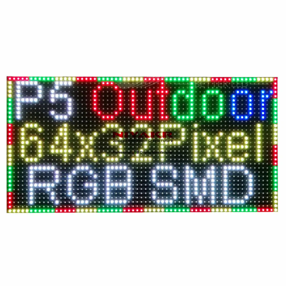 

Free Shipping P5 Outdoor RGB Full Color 64x32 Pixels Matrix Panel LED Display Module 320x160mm