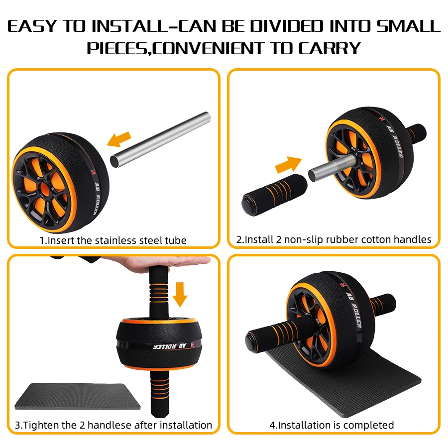 Description Picture 4 of itemAb Roller Workout Fitness Exercise Abdominal Wheel Roller Elastic Strength For Arm Waist Leg Training Roll Out Muscle Equipment