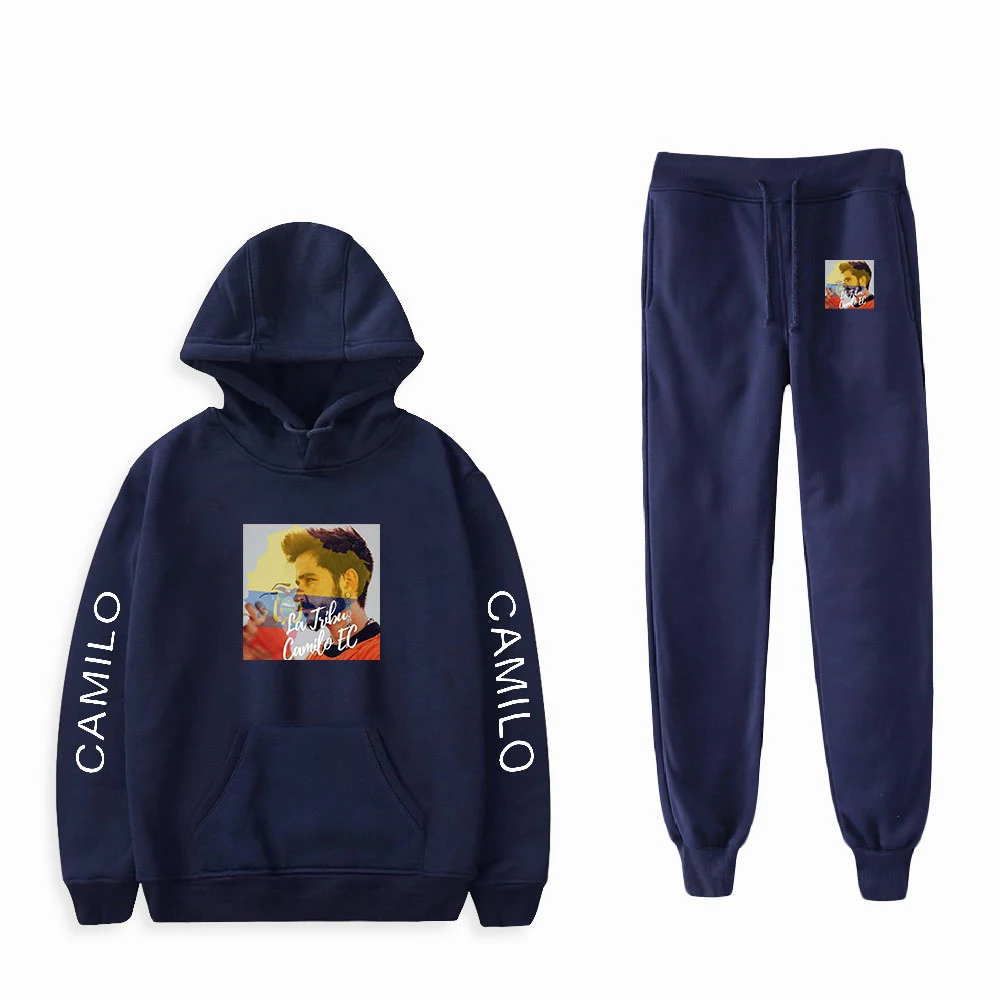 

Camilo Echeverry Print Fashion Fall Suit Hoodies Sportswear Hooded Sweatshirt + Ankle Banded Pant Two Piece Set Streetwear Style