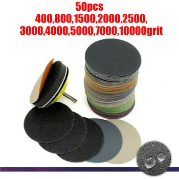 

50*Sanding Discs 3 Inch 75mm Silicon Carbide Abrasive Paper 400-10000 Grit Sand Disc Sanding Papers New