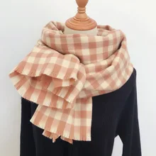 New Small Fresh Plaid Scarf Female Autumn and Winter Students Japanese Art Style Ins Wild Long Korean Shawl