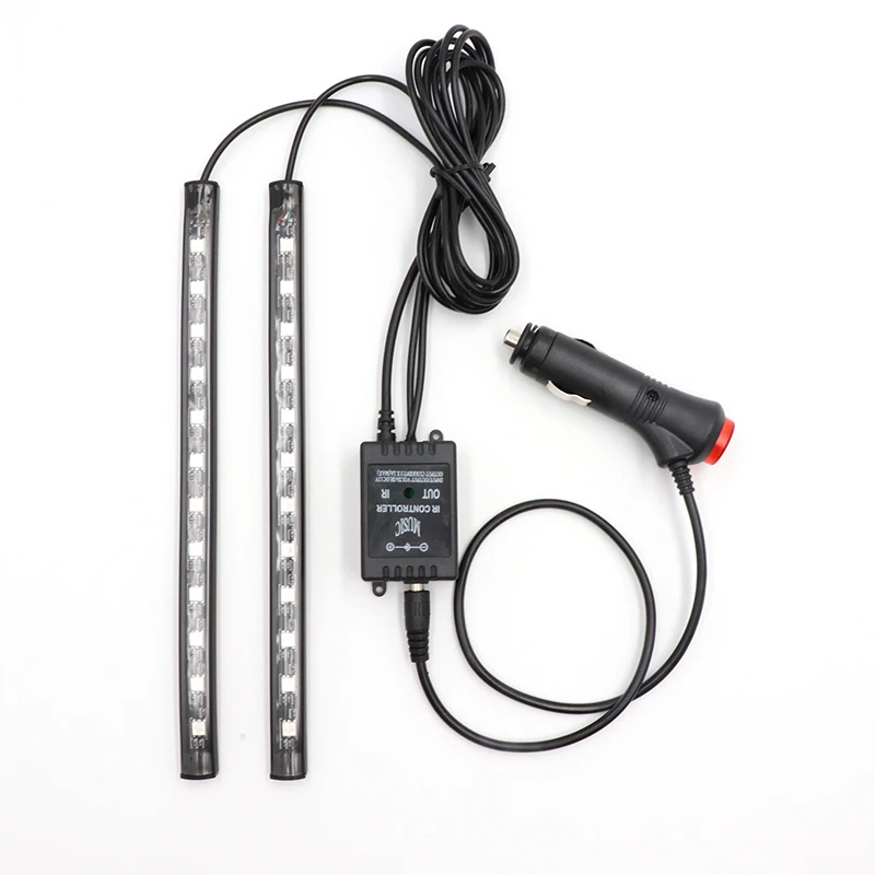 Светодиодный светильник для ног автомобиля с USB беспроводной Дистанционное управление музыкой несколько режимов автомобильный интерьерный декоративный светильник s - Испускаемый цвет: 24 led CIGARETTE