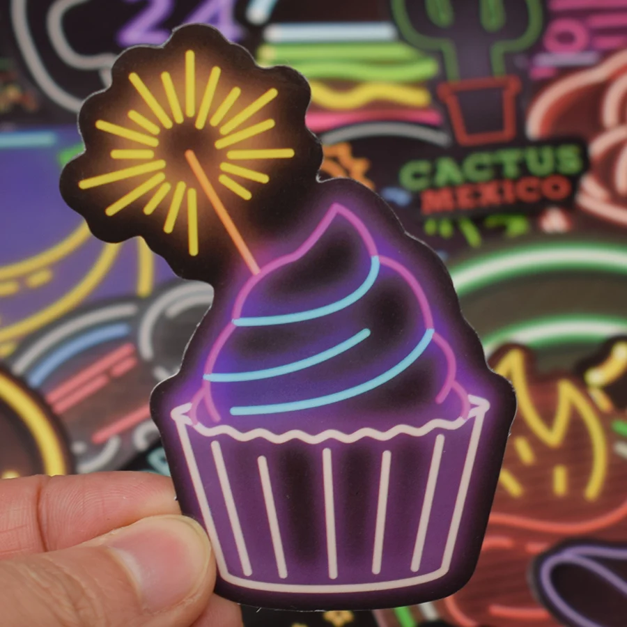 50 шт. неоновые стильные аниме наклейки граффити Животные наклейки из ПВХ с сюжетами из мультфильмов подарок для детей DIY чемодан ноутбук автомобиль велосипед скейтборд