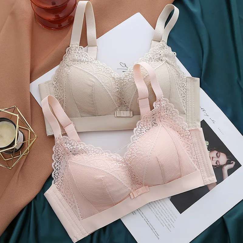 

2021 new ladies bra simple, natural, sexy, no steel ring, thin lace edge underwear