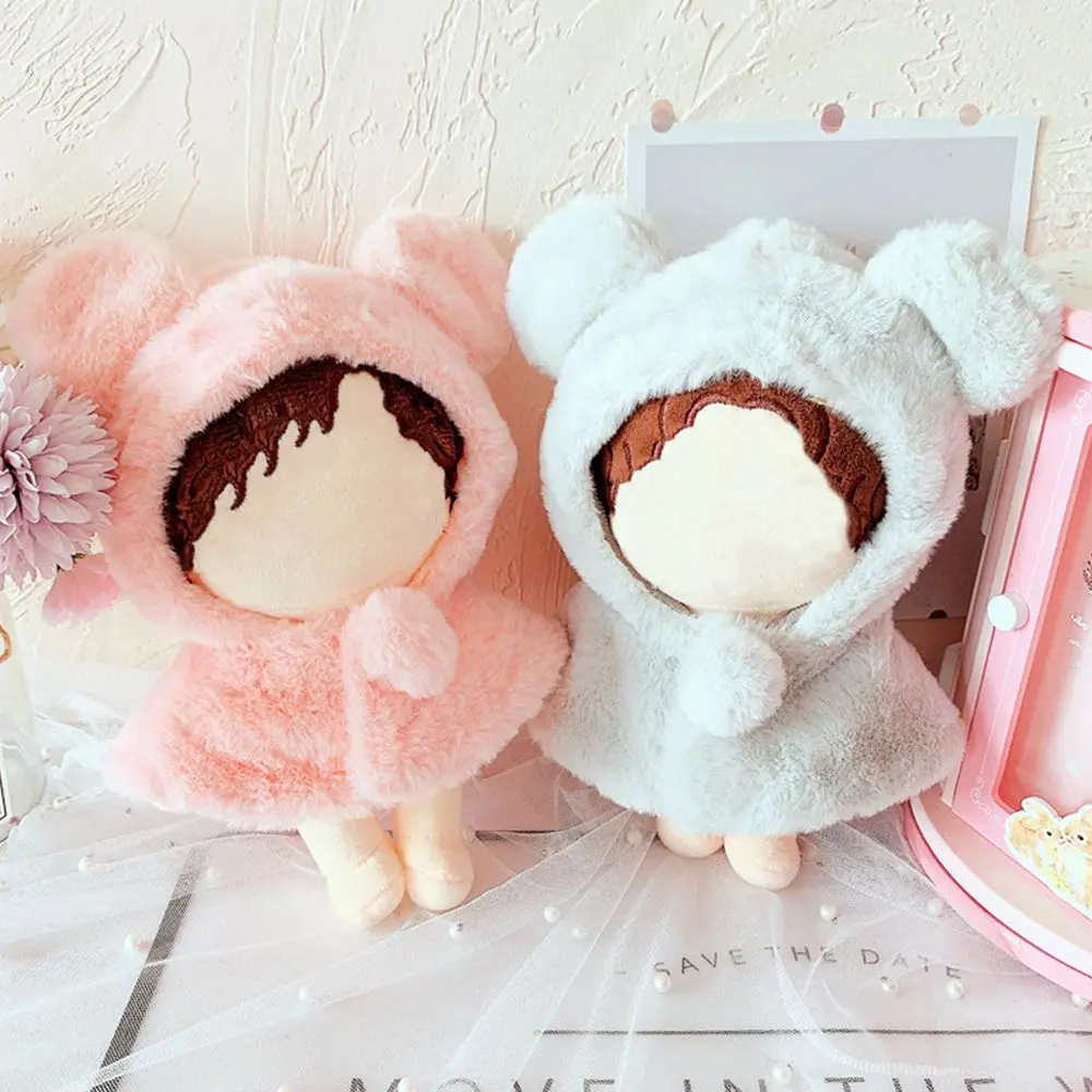Cute Bear Hooded Cloak Korea idol Doll's Clothes & Accessoires for 20cm 15cm Dolls Fans Collection Hooded Cloak plush doll accessories barbie doll clothes doll clothes accessories doll clothes doll accessories