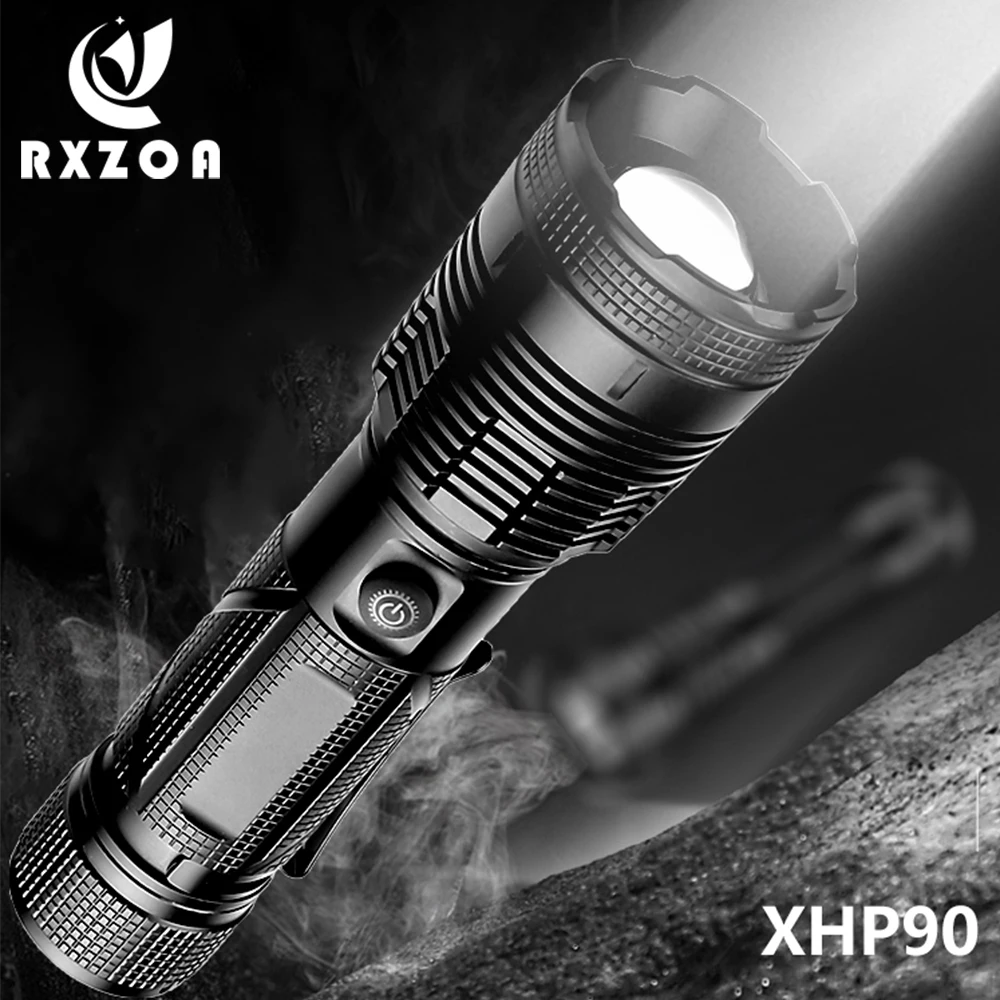 

Super Powerful XHP90 LED Flashlight USB Rechargeable Torch Tactical Flashlamp Hand Lamp for adventure,hiking,Camping,hunting