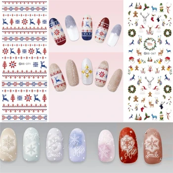 

1 Pcs 3D Nail Sticker Christmas Theme Pattern Mixed/Snowflake Image Tips Nail DIY Decoration Sticker Decal DIY