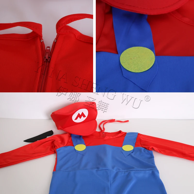 plus size halloween costumes Cosplay Adults and Kids Super Mari0 Bros Cosplay Dance Costume Set Children Halloween Party MARI0 & LUGI Costumes for Kids Gifts funny halloween costumes