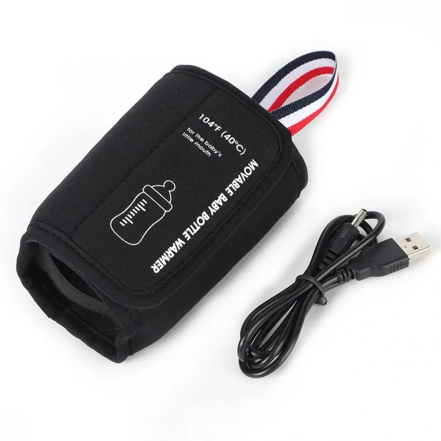 Черный Подогреватель детских бутылочек USB для путешествий, Автомобильный Подогреватель молока, постоянная температура, подогреватель бутылочек для кормления младенцев, подогреватель пищи, согревающий мешок - Цвет: Черный