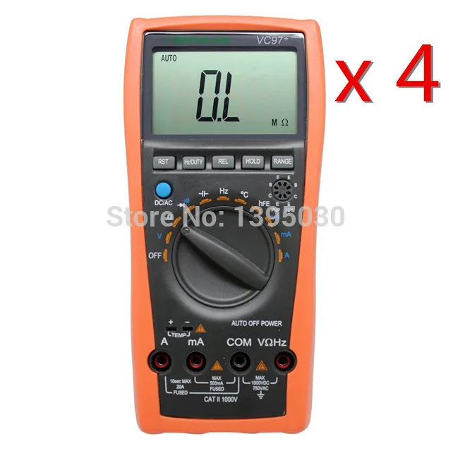 4PCS/Lot VC97 DMM AC DC Voltmeter Capacitance Resistance Digital Multimeter Auto Range Tester | Инструменты