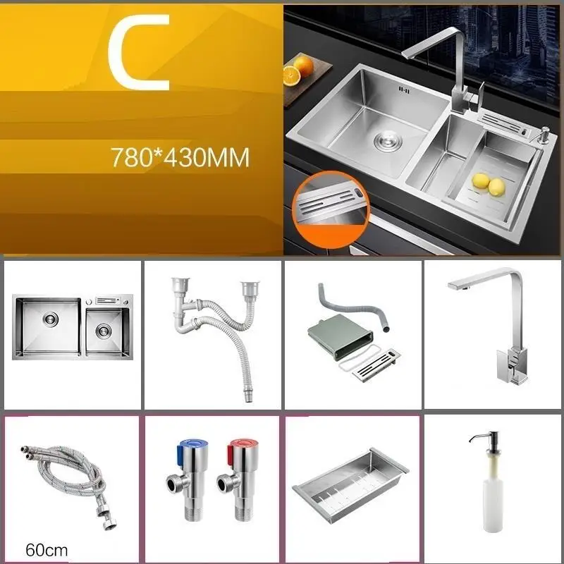 Version M Cucina Acero Inoxidable портативный Tarjas Para Evier Inox кухонный Fregadero De Cocina Lavabo Cuba Pia Cozinha мойка для овощей - Цвет: Version M