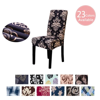 

Spandex Elastic Printing Dining Chair Slipcover Modern Removable Anti-dirty Kitchen Seat Case Stretch Chair Cover for Banquet