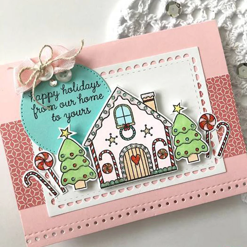 Прозрачные силиконовые штампы Candy House с надписями сделай сам для