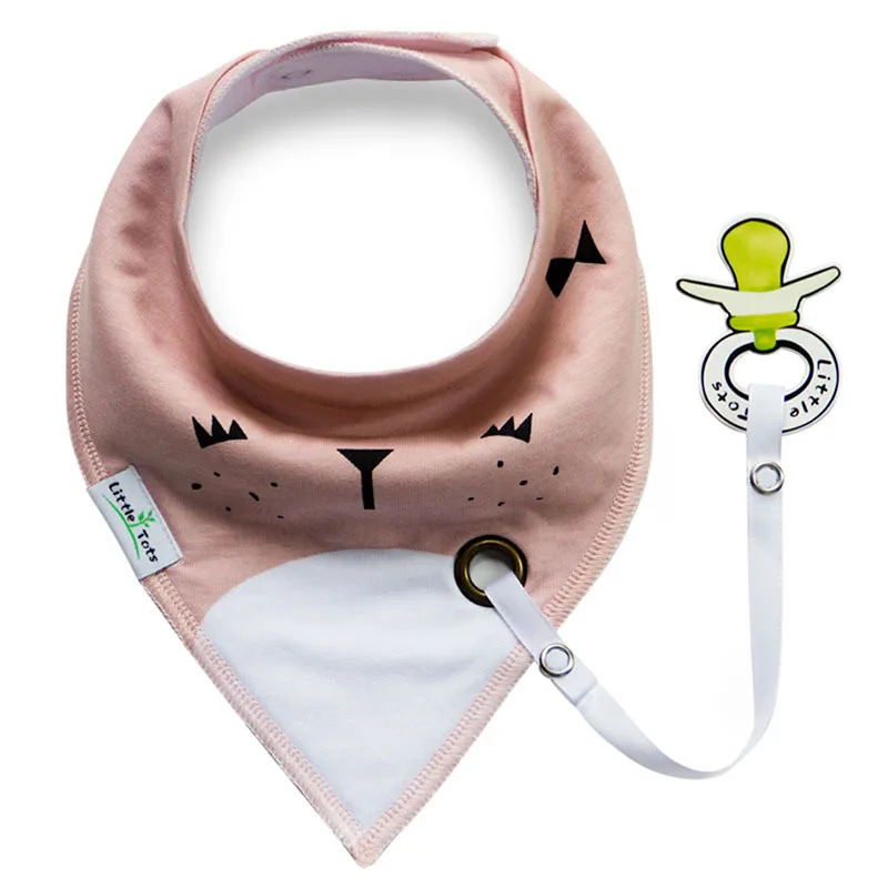 cool baby accessories Cotton Bibs With Pacifier Chain Cartoon Triangle Baby Bibs Multi-function Infant Double Waterproof Towel born baby accessories	 Baby Accessories