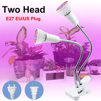 

Led Grow Light 220V Led Grow Tent Lamp 2 Heads Led Full Spectrum Indoor Lighting Bulb 3W 5W 7W 15W 20W Hydroponics Plant Light
